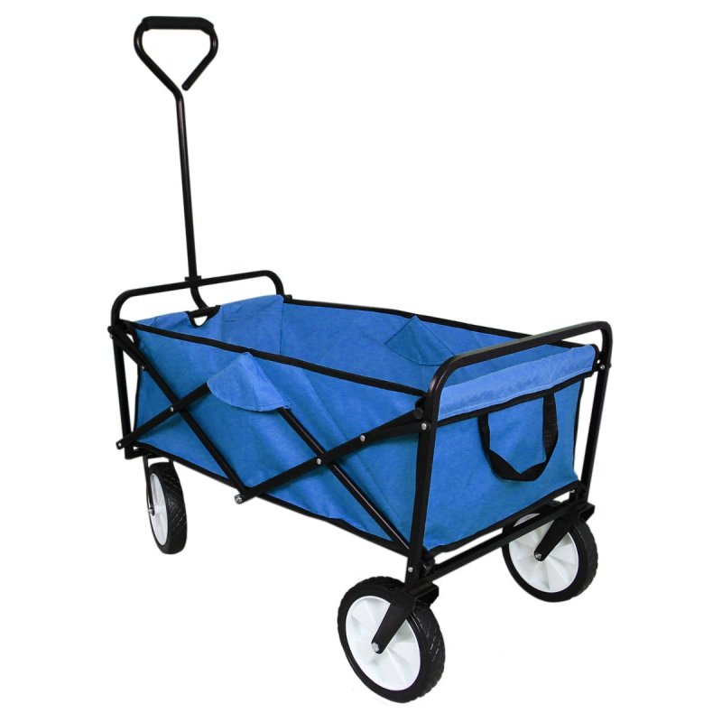 Foldable Garden Cart Pull Wagon Heavy Duty Trolley Utility Wheelbarrow Trailer Wheels Collapsible Folding Transport