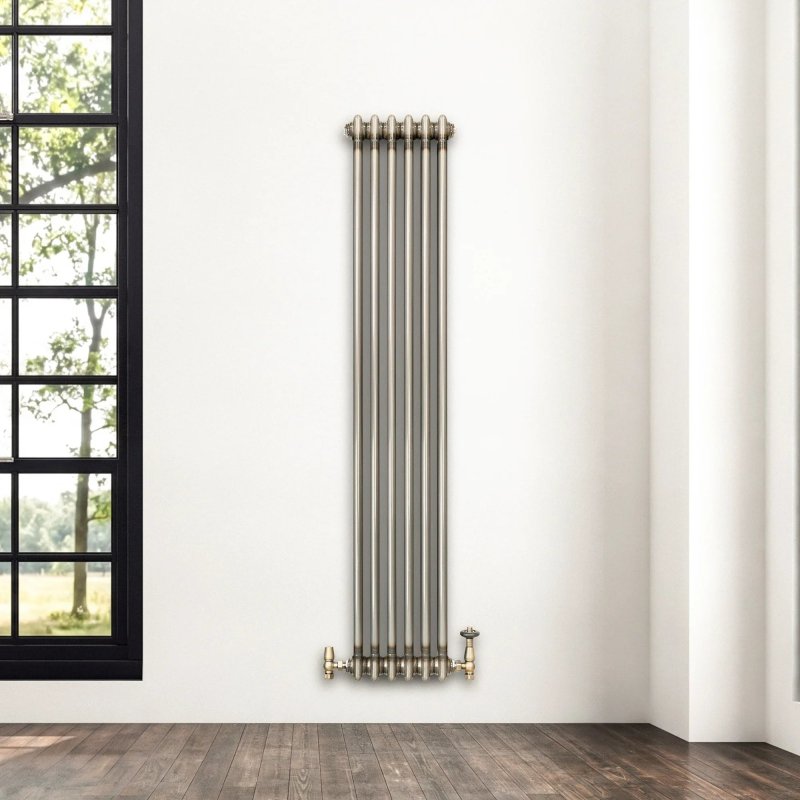 Traditional 2 Column Radiator - 1500 x 290mm - Raw Metal