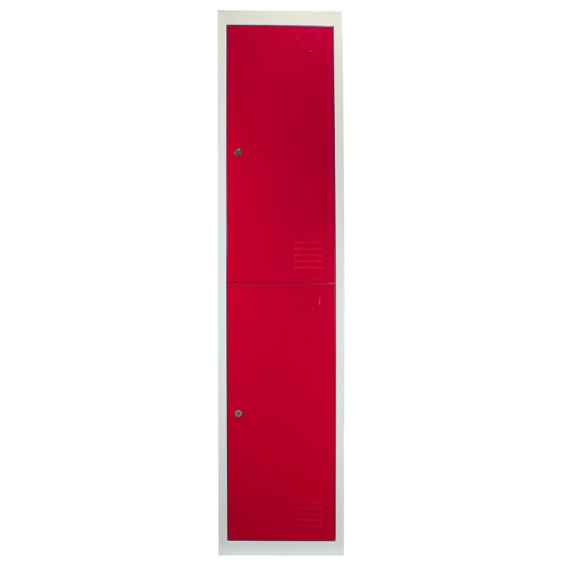 MonsterShop 3 x 2 Door Metal Storage Lockers, Red & Grey Steel Lockable Unit, Staff Gym School Changing Room