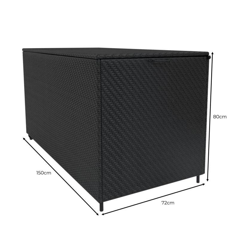 Rattan Cushion Storage Box 700L - Black