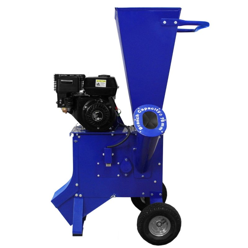 Petrol Wood Chipper 7HP Garden Shredder Mulcher Heavy Duty 4 Stroke Tree Timber Brush Branch Chipping Shredding 76mm Cutting Capacity 3600RPM Blade Speed Compact Portable Wheels FREE PPE & Tool Kit