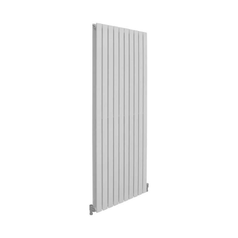 Designer Radiators 160 x 70cm Flat Panel Modern Central Heating Gloss White Vertical Column Double Panel Wall Mounted Slimline Kitchen Living Room Bathroom Commercial Cleaning Brush & Fixing Kit