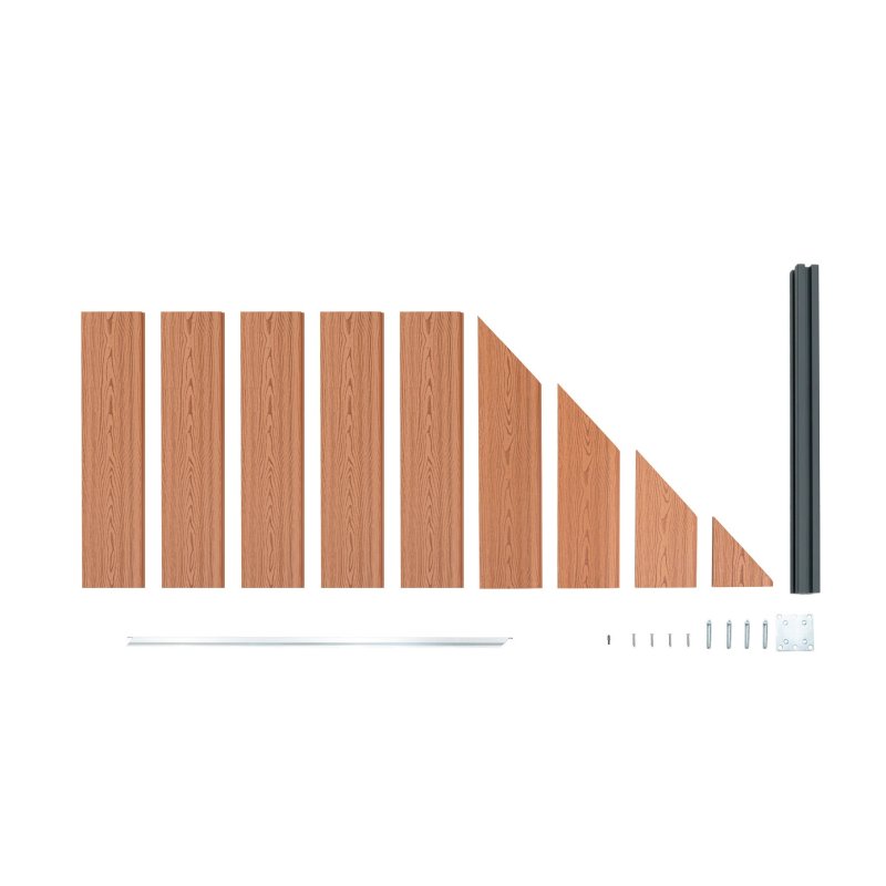 Composite Angled Fence Panel - Brown