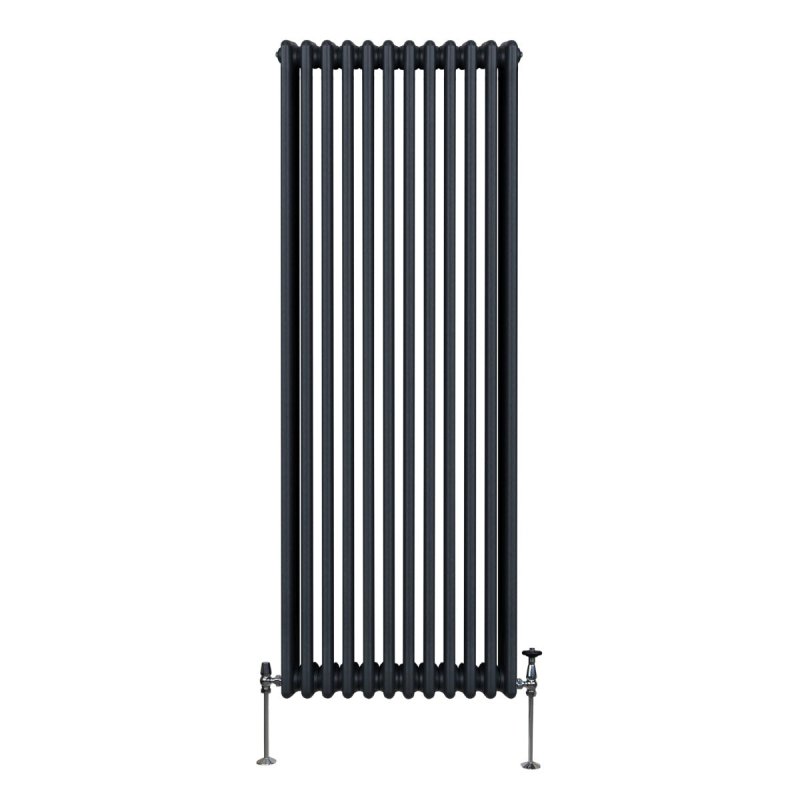 Traditional 3 Column Radiator 1800mm x 562mm Modern Central Heating Heater Matt Anthracite Grey Carbon Steel Vertical Wall Mounted Kitchen Living Room Bathroom Cleaning Brush Fixing Kit & Brackets