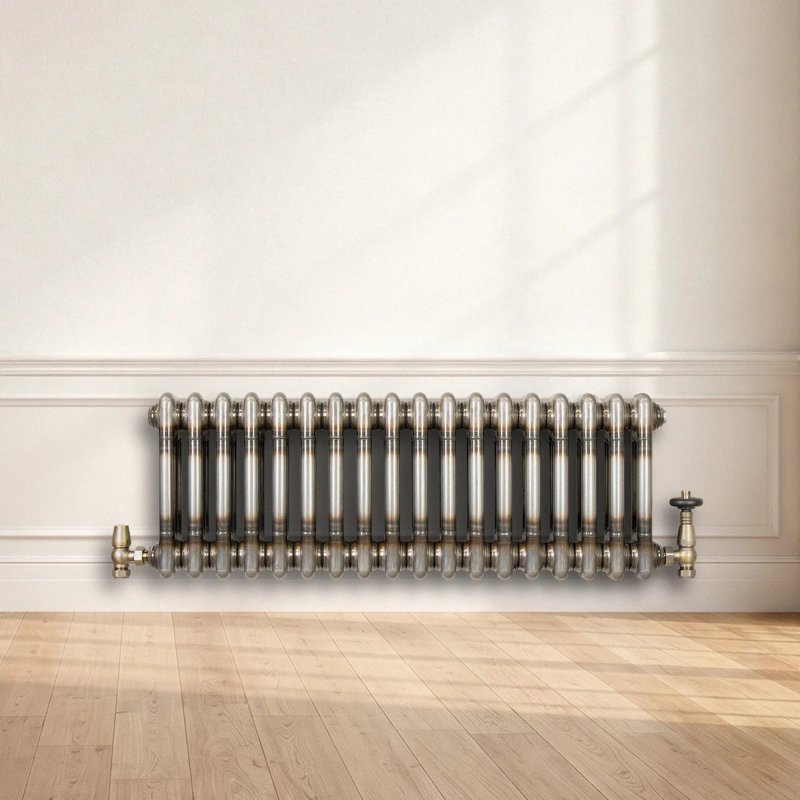 Traditional 2 Column Radiator - 300 x 830mm - Raw Metal