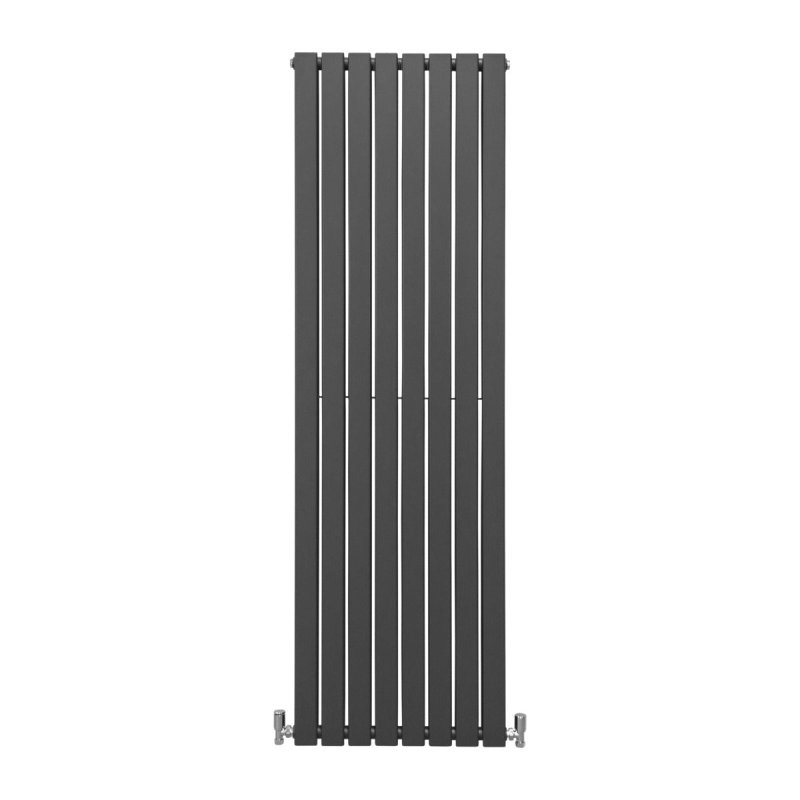 Designer Radiators 180 x 56cm Flat Panel Modern Central Heating Anthracite Grey Vertical Column Double Panel Wall Mounted Slimline Kitchen Living Room Bathroom Commercial Cleaning Brush & Fixing Kit