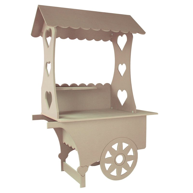 KuKoo Candy Cart Bundle, Wedding Favours Sweet Stalls Birthday Christening, MDF Table Wood Stand
