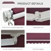 Outsunny 3 x 2.5m Garden Patio Manual Awning Canopy Sun Shade Shelter with Winding Handle Retractable Handle Red