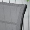 Outdoor Reclining Garden Chair Set of 2, 10-Position Adjustable Folding Sun Lounger Zero Gravity Chairs with Texteline Seat, Armrests and Footrest for Patio, Grey