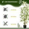 HOMCOM Decorative Artificial Plants Bamboo in Pot Fake Plants for Home Indoor Decor,120 cm