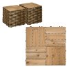 Outsunny 27 Pcs Wooden Interlocking Decking Tiles, Outdoor Flooring Tiles for Patio, Balcony, Terrace, Hot Tub, 30 x 30 cm per Piece, 2.5m² per Pack, Brown