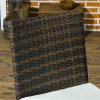 Outsunny 2 Pieces PE Rattan Garden Chairs with Cushion, Patio Wicker Dining Chairs with Backrest for Patio, Deck, Garden, Brown