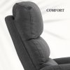 HOMCOM Power Lift Recliner Armchair, Electric Lift Chair for Elderly, Fabric Riser and Reclining Chair with Remote Control, Side Pockets, Extended Footrest, for Living Room, Dark Grey