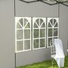 Outsunny Gazebo Side Panels with Window for 3x3(m) or 3x6m Gazebo Canopy, 2 Pack Sides Replacement, White