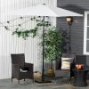 Outsunny 11kg Square Parasol Base, Concrete Umbrella Base, Cement Weight Stand Holder for Outdoor, Patio, Garden, Black