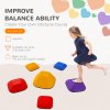 AIYAPLAY Balance Stepping Stones for Kids, 6-Piece Non-Slip Stackable River Stones, Obstacle Courses for Balance and Motor Skills, Indoor Outdoor Sensory Toy Gift for Ages 3-8 Years