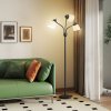 HOMCOM Arc Tree Floor Lamp with 3 Adjustable Rotating Lights, for Bedroom Living Room, Industrial Standing Lamp with Steel Frame, 155cm, Black