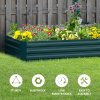 Outsunny 120 x 80cm/241L x 90.5cm Galvanised Raised Garden Bed, Metal Elevated Planter Box with Open Bottom, Outdoor Flower Pot for Growing Flowers, Herbs, Green