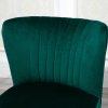 HOMCOM Velvet Accent Chair Occasional Tub Seat Padding Curved Back with Wood Frame Legs Home Furniture Green