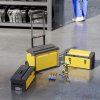HOMCOM 3-in-1 Rolling Tool Box, Stackable, Modular Powder Coated Steel Toolbox with Tray, Handles, Latches, Wheels, Heavy Duty Tool Storage System for Workshop, Garage, 520mm x 320mm x 720mm, Yellow