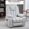 HOMCOM Riser and Recliner Chair for the Elderly, Quick Assembly, Lift Chair with Vibration Massage, Remote Control, Side Pockets, Pocket Spring, Cup Holder, Light Grey