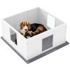 PawHut Whelping Box for Dogs, Dog Whelping Box, Dog Playpen Fence Exercise Play Pen with Water-Resistant Washable Whelping Pad, Adjustable Entrance, Non-Slip Pads, for Medium Dogs, Puppies, 100 x 96cm