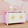 AIYAPLAY Toy Box with Lid, Toy Chest with Safety Hinges for Kids Boys Girls, Kids Storage Box for Living Room, Playroom, Nursery, Bedroom, Pink