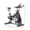 HOMCOM Exercise Bike, Indoor Stationary Bike with 8kg Flywheel, Heart Rate Sensor and LCD Monitor, Cycling Bike for Home, Gym, Office, Cardio Workout - Black