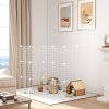 PawHut DIY Pet Playpen Metal Wire Fence Indoor Outdoor Rabbit Small Animals Cage 36 Panel Enclosure, White