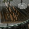 Outsunny Outdoor Coffee Table, Round PE Rattan Side Table with Tempered Glass Table Top, Hollow Drum Design for Garden, Balcony, Patio, Black
