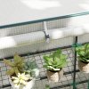 Outsunny 3 Tier Lean-to Mini Greenhouse with Reinforced PE Cover, Portable Small Greenhouse with Roll-Up Door, Green Hemmed Edging, 144 x 48 x 152cm, White