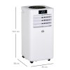 HOMCOM 10000 BTU Air Conditioning Unit, 2.9KW 3-in-1 Portable Air Conditioner, Dehumidifier, Cooling Fan with Remote Control, Digital Display, 2 Speeds, 24H Timer, Window Venting Kit, 22m²