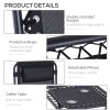 Outsunny Folding Zero Gravity Chairs, 3 Pieces Adjustable Sun Lounger and Table Set with Cup Holder and Headrest, Patio Bistro Set with Reclining Garden Chairs for Outdoor, Black