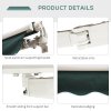 Outsunny 2.5m x 2m Retractable Awning, DIY Garden Awning Canopy, Anti-UV Sun Shade Shelter with Aluminium Frame and Crank Handle, Green