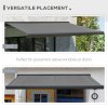 Outsunny 3 x 2.5m Electric Awning with Remote Controller, Aluminium Frame DIY Retractable Awning, UV50+ Sun Shade Canopy for Garden Patio Deck Door Window, Grey