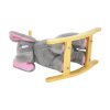 HOMCOM Kids Children Rocking Horse Plush Ride on Animal Wooden Riding Traditional Rocker Gift w/32 nursery rhymes (Grey Elephant)