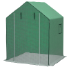 Outsunny Walk-in Greenhouse Cover Replacement with Roll-up Door and Mesh Windows, Reinforced PE Hot House Cover, COVER ONLY, 140 x 143 x 190cm, Green