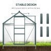 Outsunny 6 x 10ft Polycarbonate Greenhouse, Large Walk-In Green House with Slide Door and Window, Garden Plants Grow House with Aluminium Frame and Foundation, Dark Green