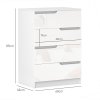 HOMCOM Modern Chest of Drawer with 4 Drawers, High Gloss Dresser for Bedroom, Living Room, 60 x 40 x 85cm, White