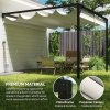 Outsunny 3 x 3(m) Outdoor Lean To Pergola Retractable Canopy Wall Mounted Gazebo Patio Shelter Sun Shade, Cream White