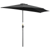 Outsunny 2.7m Garden Half Parasol, Outdoor Balcony Umbrella with 5 Steel Ribs, Patio Sun Shade, Black