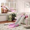 AIYAPLAY Kids Slide, Indoor Toddler Sofa Slide with Extended Length for Bed, Stairs, Easy to Assemble and Store, Pink