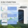 HOMCOM Portable Air Cooler, 3-in-1 Evaporative Air Cooler with 5L Water Tank, Oscillation, 3 Fan Speeds, 3 Modes, 2 Ice Packs, 7H Timer, LED Display, for Home Office