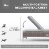 Outsunny Outdoor PE Rattan Sun Lounger, Multi-position Backrest Adjustable Single Recliner Sunbed Daybed with Removeable & Washable Cushion, for Patio, Garden, Light Grey