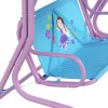 Outsunny 2 Seat Kids Swing Chair with Adjustable Canopy, Fairy Themed Double Kids Garden Swing Bench with Safety Belts for Patio Park Porch, for Ages 3-6 Years - Blue
