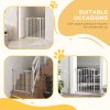 PawHut Pressure Fit Dog Stair Gate No Drilling Safety Gate Auto Close for Doorways, Hallways, 74-87cm Adjustable, 78cm Tall, White