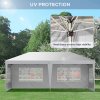 Outsunny 3 x 6m Garden Pop Up Gazebo, Height Adjustable Marquee Party Tent with Sidewalls, Storage Bag, White