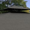 Outsunny 2.5m Cantilever Parasol with Easy Lever, Square Double Top Garden Parasol Umbrella with Ruffles and Cross Base, Overhanging Outdoor Sun Shades, Dark Grey