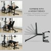 SPORTNOW Smith Machine & Cable Pulley System with Adjustable Weight Bench, Multifunction Home Gym Power Rack with Lat Pull Down System, Barbell Rack for Full Body Training, Black