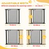 PawHut Pressure Fit Safety Gate for Doorways and Staircases, Dog Gate w/ Auto Closing Door, Pet Barrier for Hallways w/ Double Locking, Openings 75-103CM - Black
